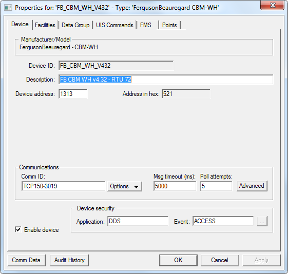 FB Net EIE – Device Page FB Net EIE – Device Page